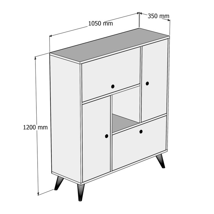 Hanah Home Hercules 3100 Armario Multiusos Nogal